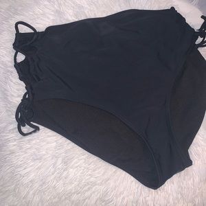 High waisted black bikini bottoms